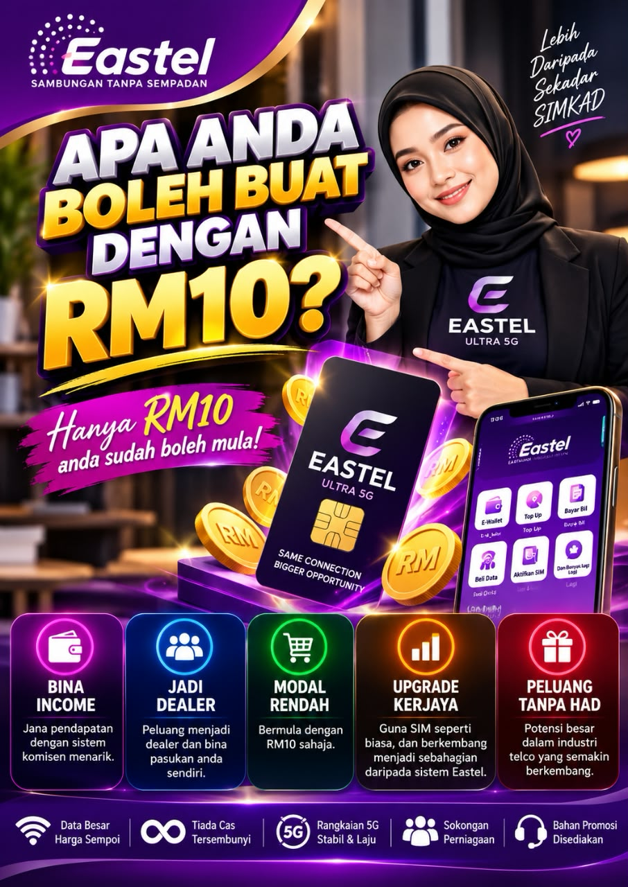 Poster Apa Anda Boleh Buat Dengan RM10 — bina income, jadi dealer, modal rendah