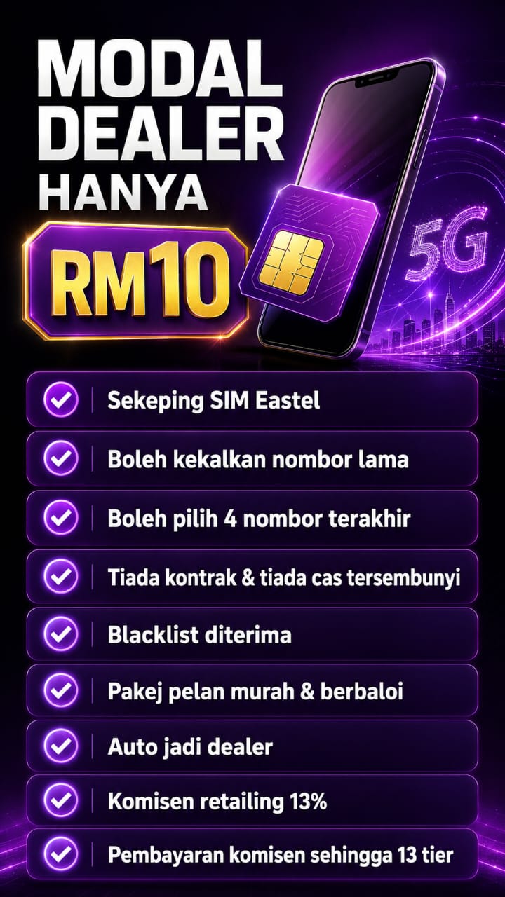 Poster modal dealer hanya RM10 dengan 9 kelebihan dealer Eastel